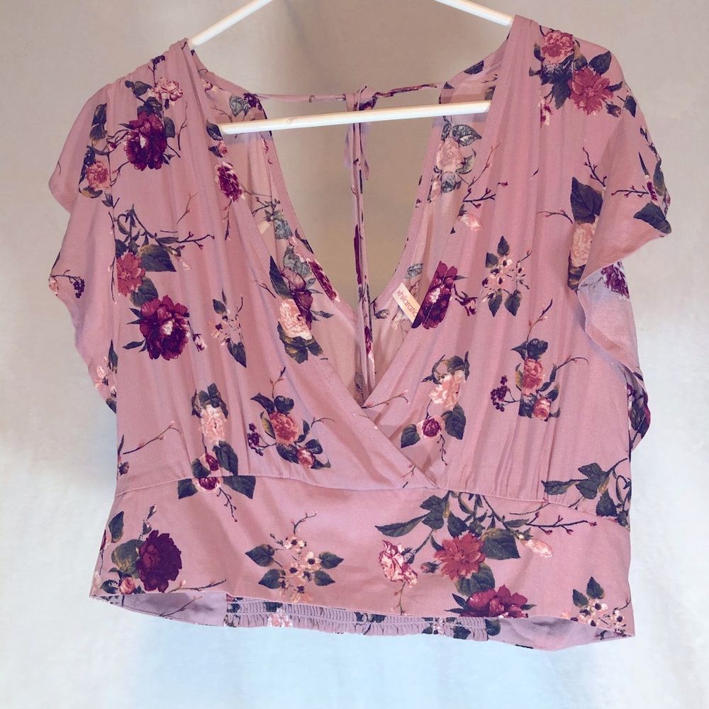 Floral crop blouse